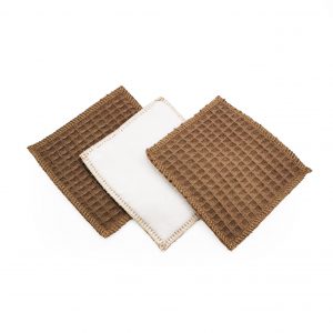 Lingettes lavables blanches taupe oeko tex KANEL AURA